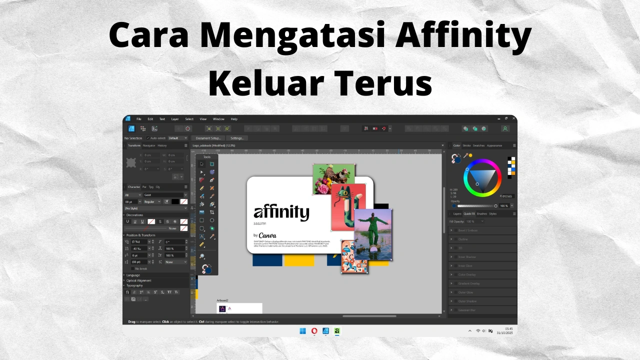 Cara mengatasi affinity keluar terus
