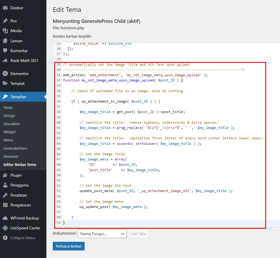 Paste PHP Auto ALT Image